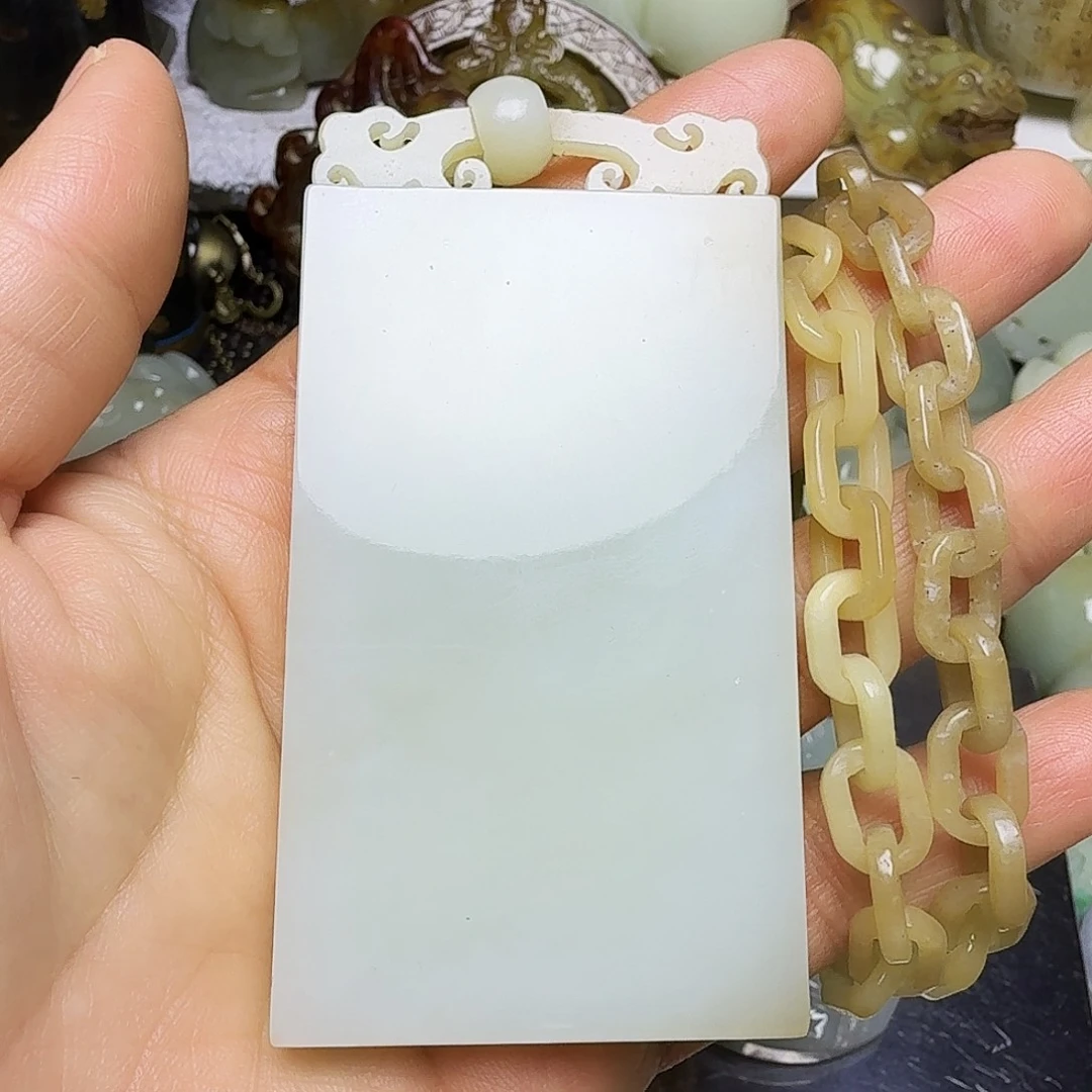 江***任和田玉（糖玉）未镶嵌颈饰和田玉无事牌挂件