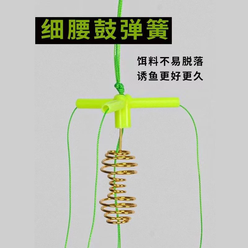 三叉鲢鳙 扁担钩高碳钢荧光鬼牙伊势尼鱼钩细腰鼓弹簧扁担钩 垂钓