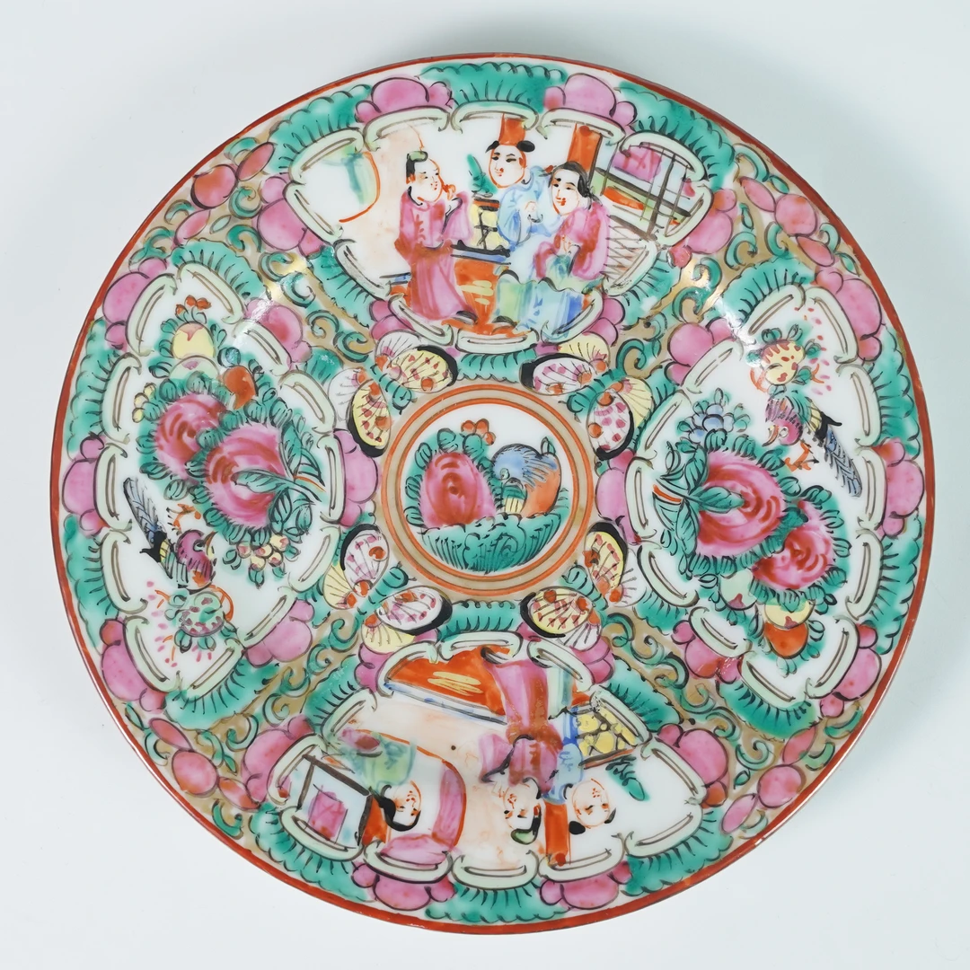 LABC251121035【十竹斋】民国人物故事广彩赏盘