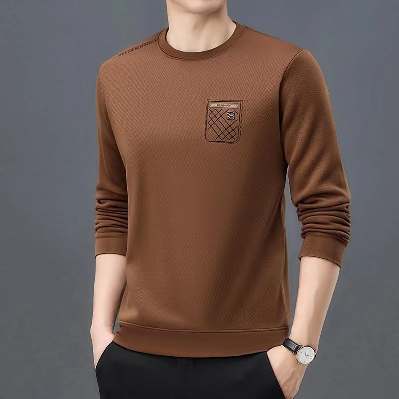 英皇烟斗/3999春季款卫衣男长袖T恤圆领加厚款百搭套头男士打底衫