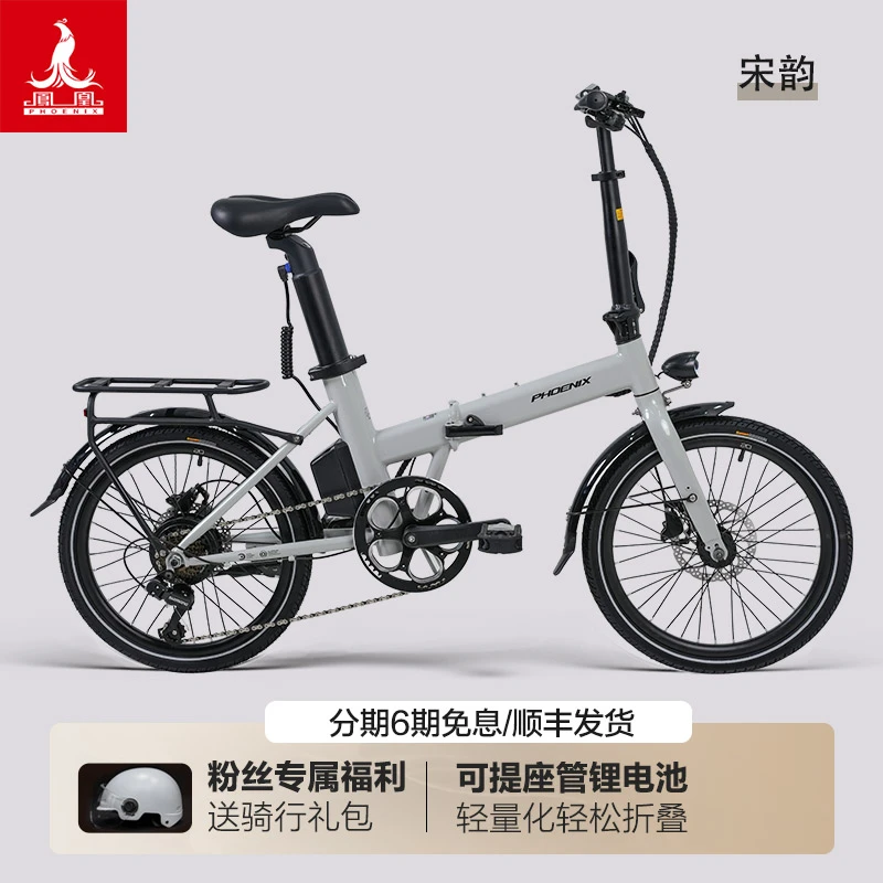Phoenix/凤凰20寸可拆卸锂电代驾小型长续航助力折叠电动自行车