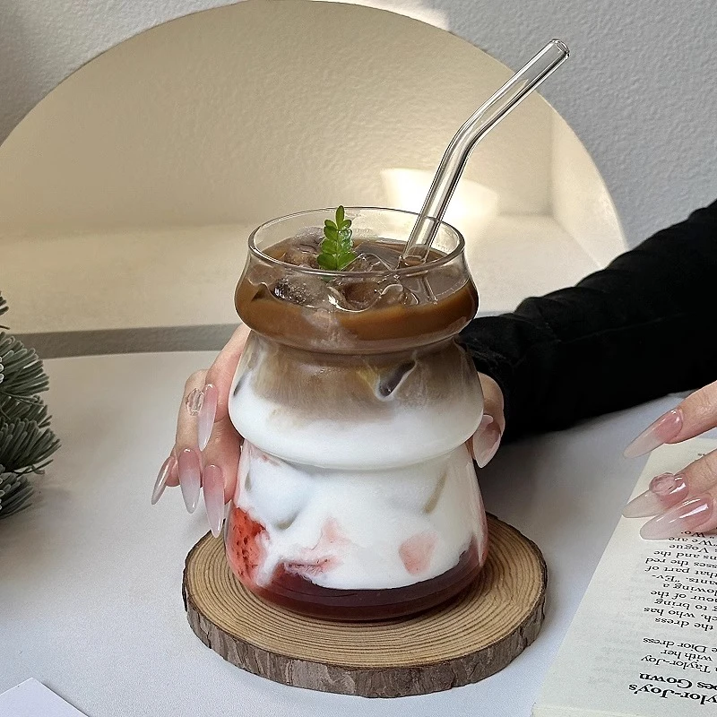 小众设计感圣诞树玻璃杯高颜值创意耐高温透明水杯果汁饮料咖啡杯