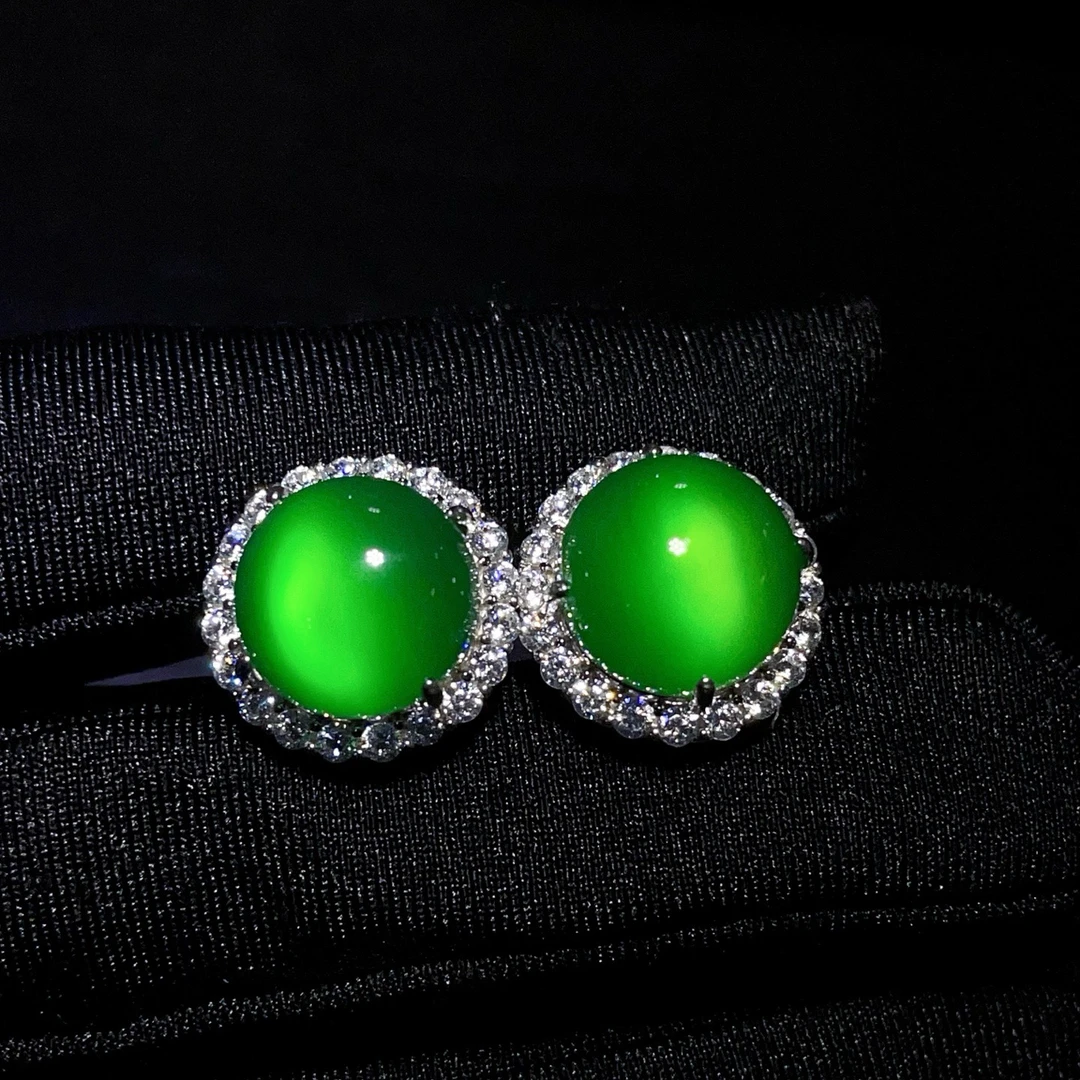 925银耳饰 时尚豪镶圆耳钉