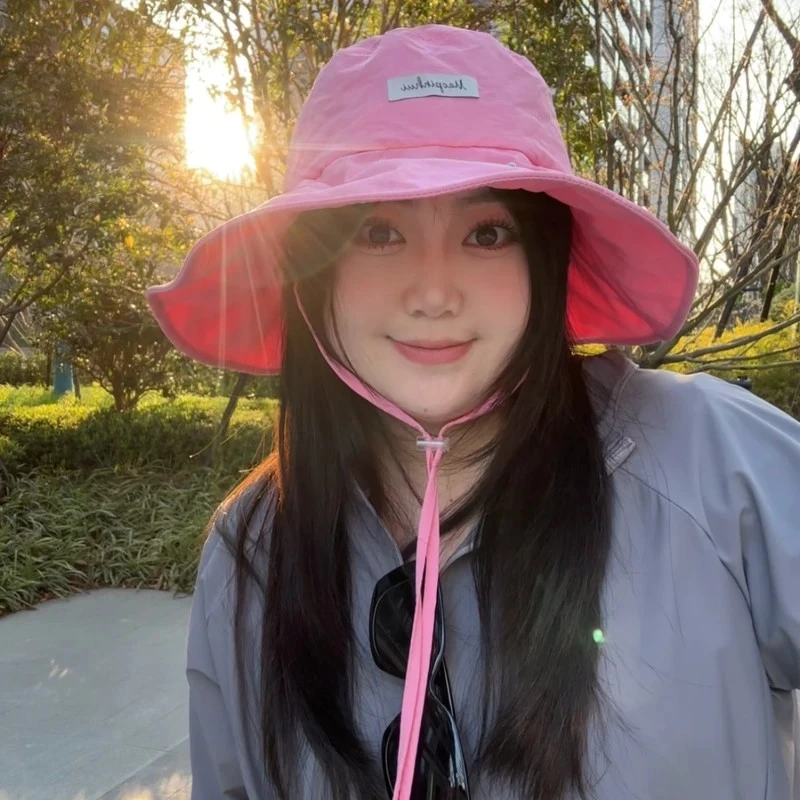 定制加大头围57-65cm夏季渔夫帽女可当包包防紫外线大头围帽子