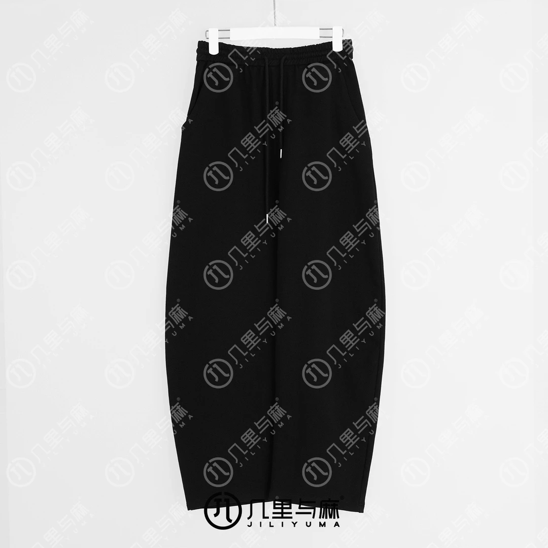 （几里与麻）近隐-时尚气质简清凉约复古休闲裤 裤长101 1080123