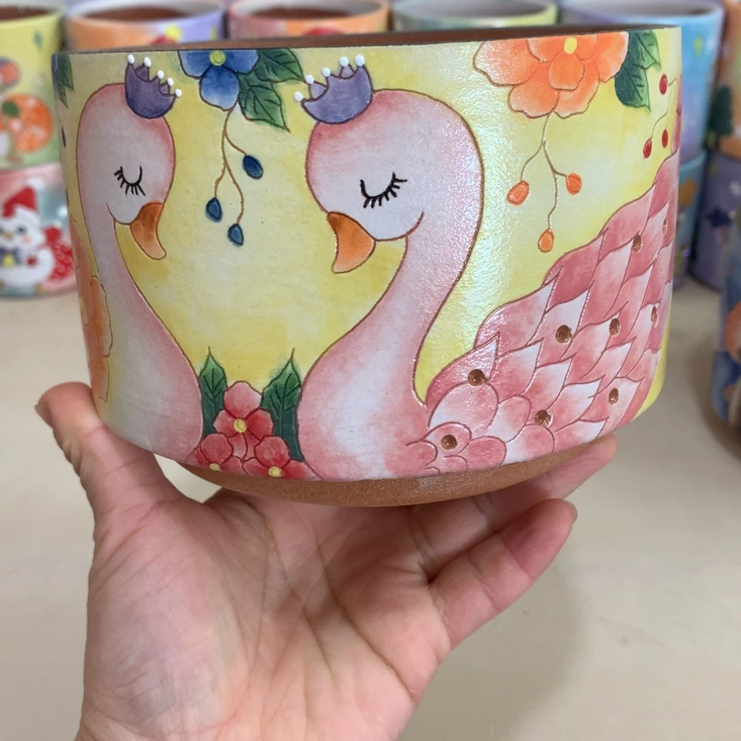 福利花盆，手绘花盆