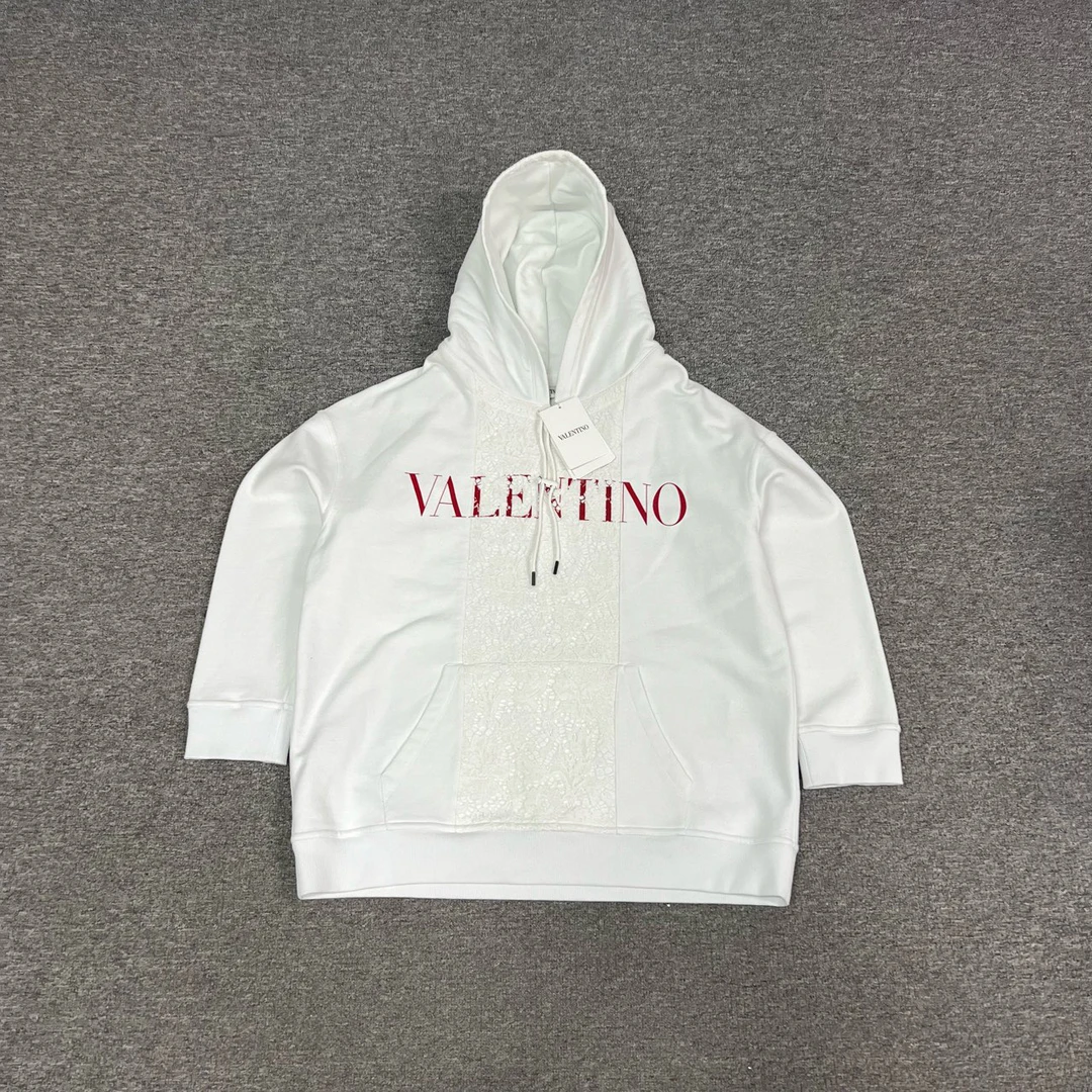 未使用 Valentino/华伦天奴 华伦天奴 蕾丝 卫衣 红标秀款 全新