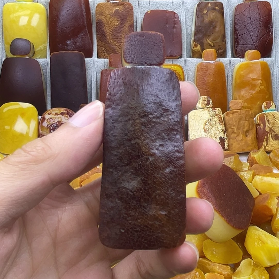 未镶嵌定制琥珀手把