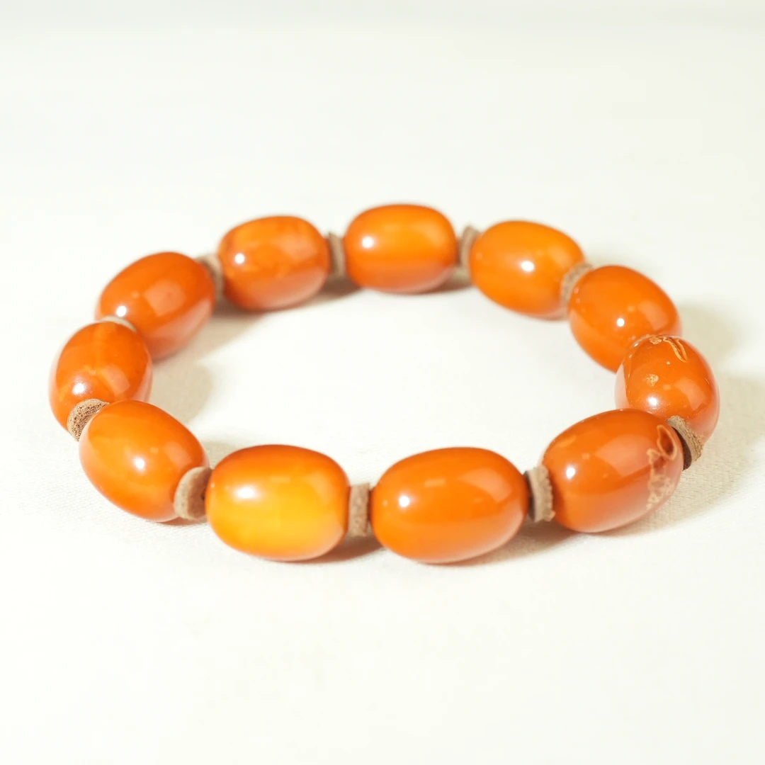 十九世纪蜜蜡橄榄珠手串【古珠精选】AAML2502162013