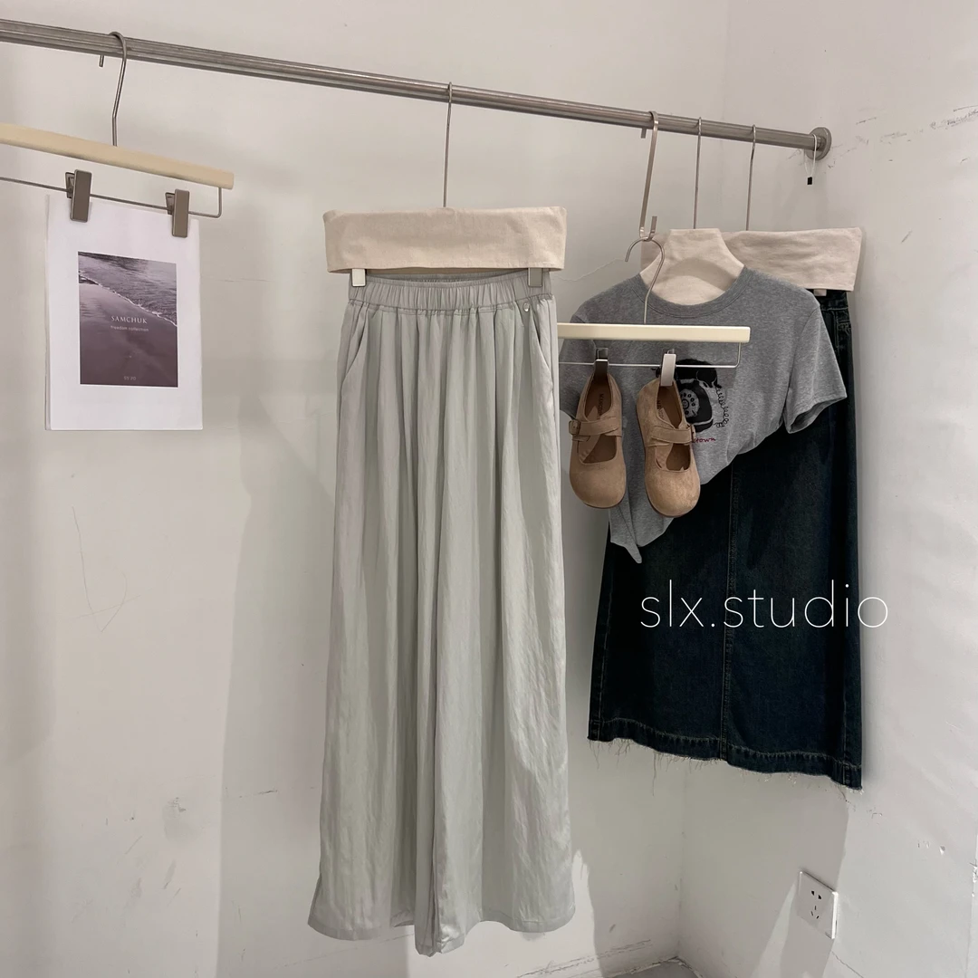 slx@ 米灰 8378 阔腿裤