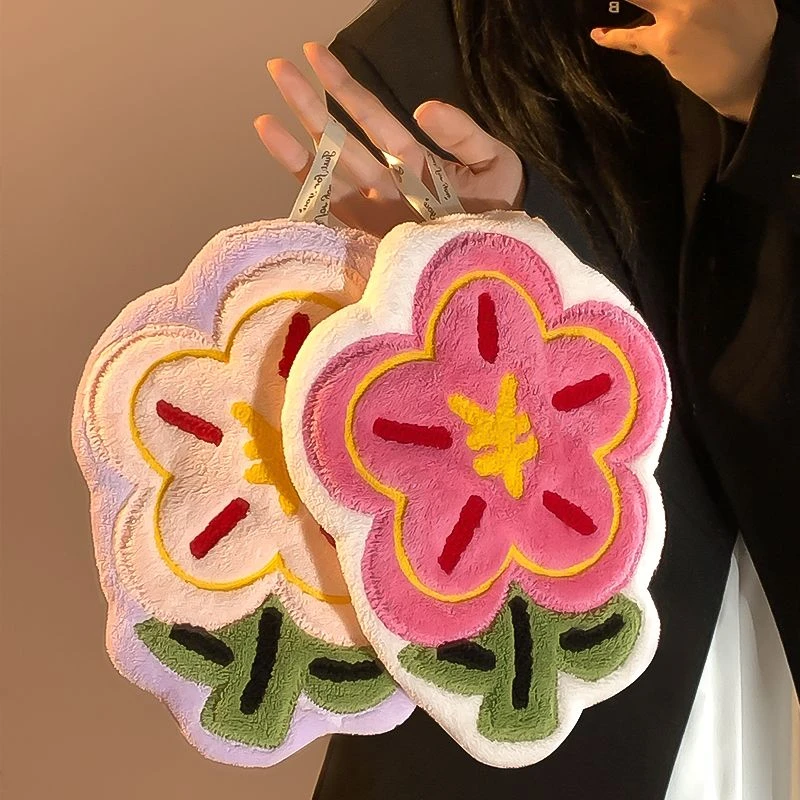 有钱花可爱擦手巾挂式厨房卫生间浴室吸水速干抹手巾加厚珊瑚绒