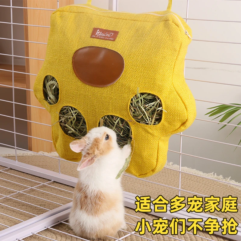 兔兔草架内外可挂超大容量荷兰猪龙猫仓鼠干草袋兔子用品垂耳兔