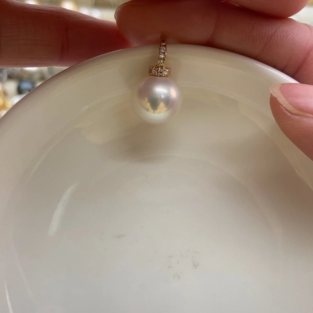 淡水珍珠吊坠(不含链)银S925镶嵌