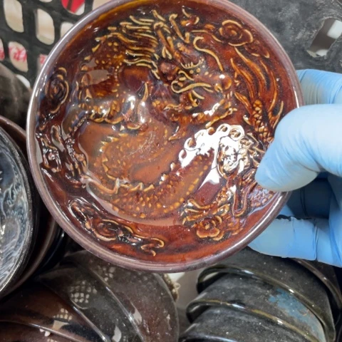 茶盏建阳建盏微瑕大平口