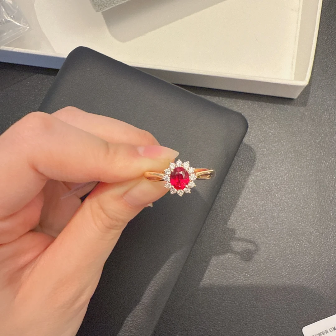 孤品 18K金 红宝石戒指  W207895-15  15指号