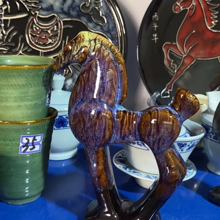 瓷片七厂窑变立马高度18厘米