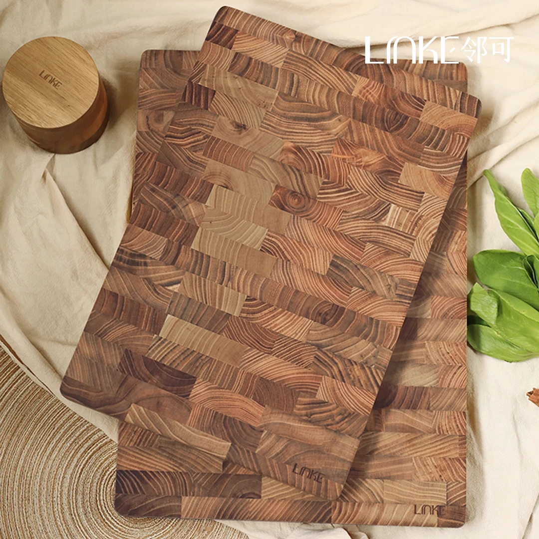 LINKE邻可 · 进口柚木花拼砧板 抗菌防霉切菜板实木家用天然案板