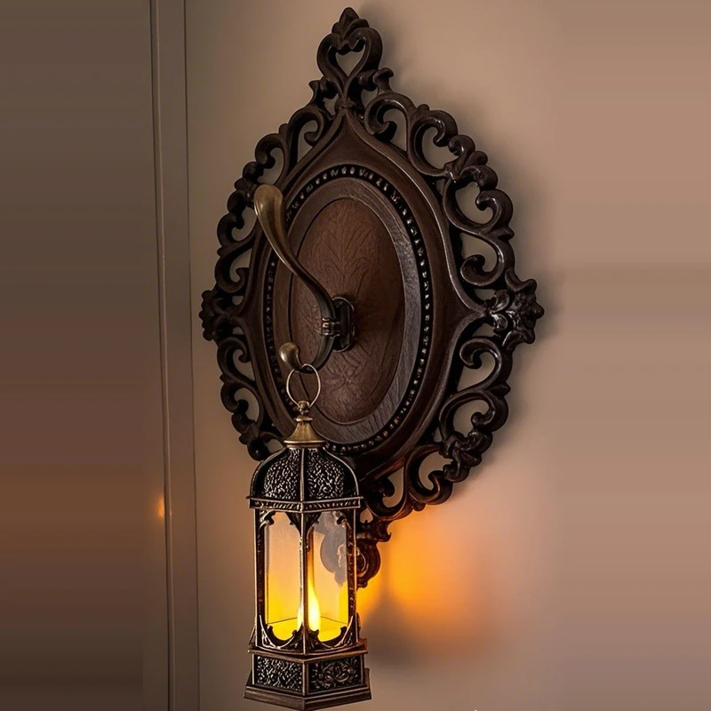 中古风立体壁挂装饰进门走廊壁灯墙面装饰免打孔贴挂墙玄关壁饰小