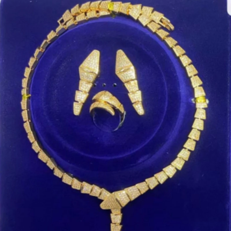 铜合金莫桑石项链 新时尚百搭项链耳环7442