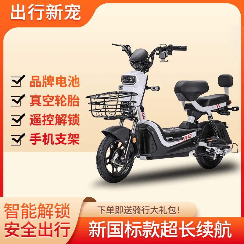新款新国标大续航电动自行车爬坡王电瓶车男女代步电动车电单车