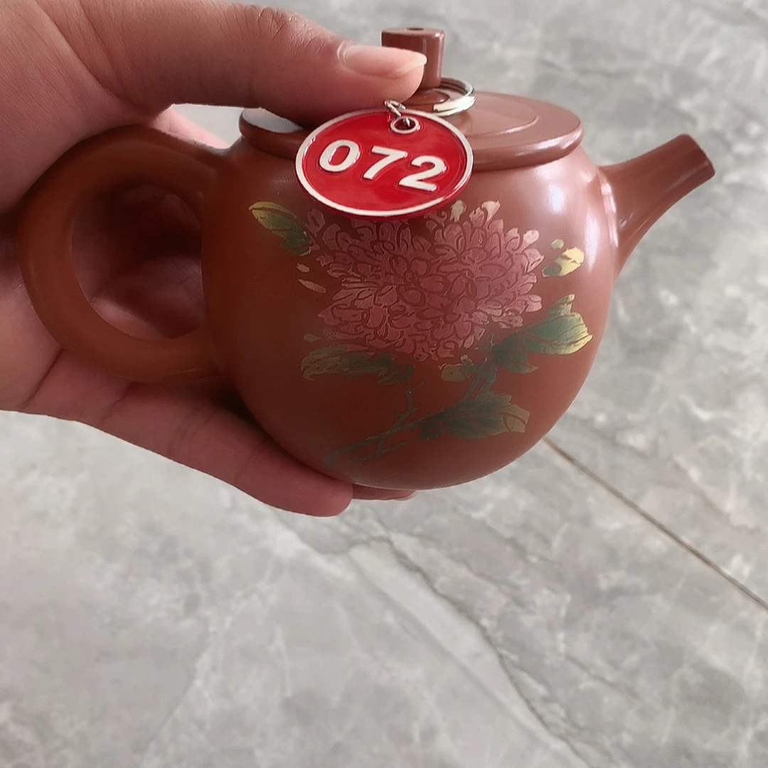 云南建水紫陶彩填壶完品072