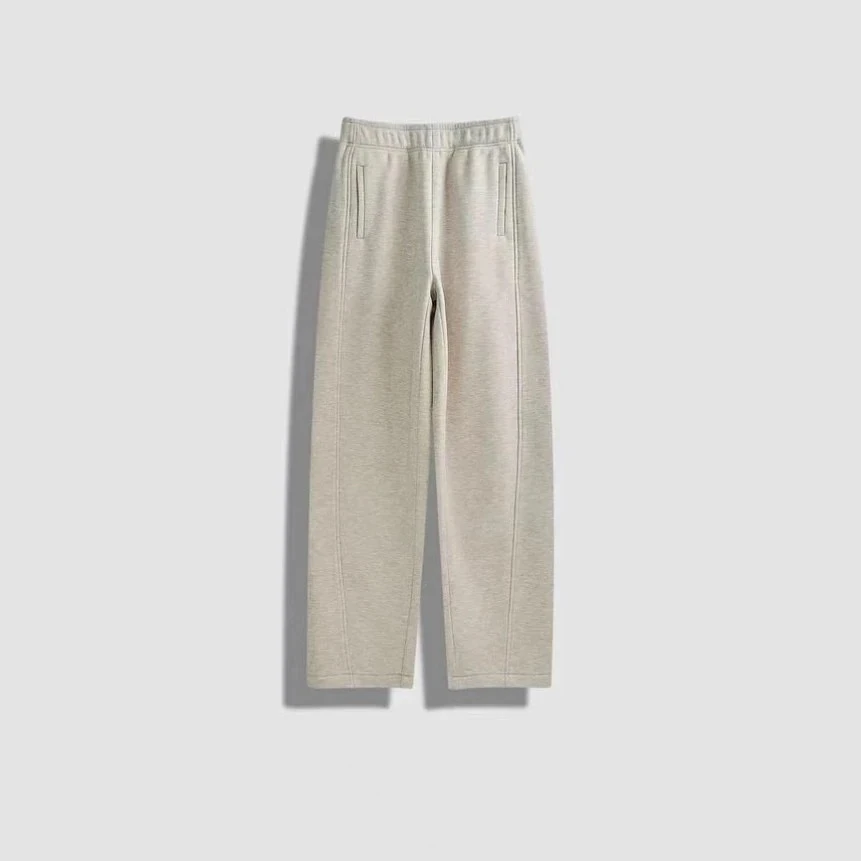 春季新款蚕丝羊绒弯刀裤修身显瘦直筒裤百搭女裤 8688