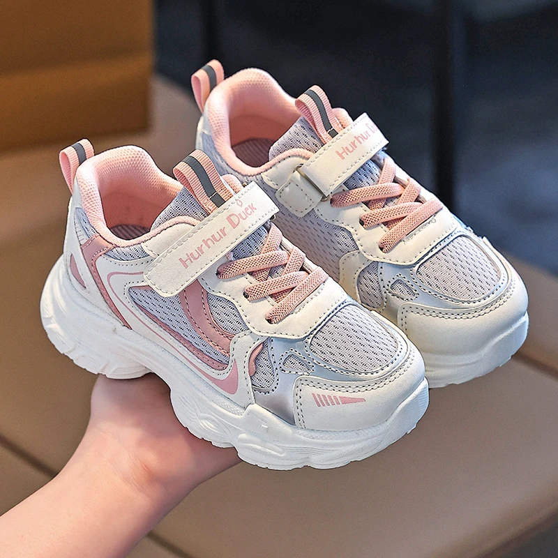 儿童网面运动鞋女童2025春夏新款中大童休闲鞋男童老爹鞋软底童鞋