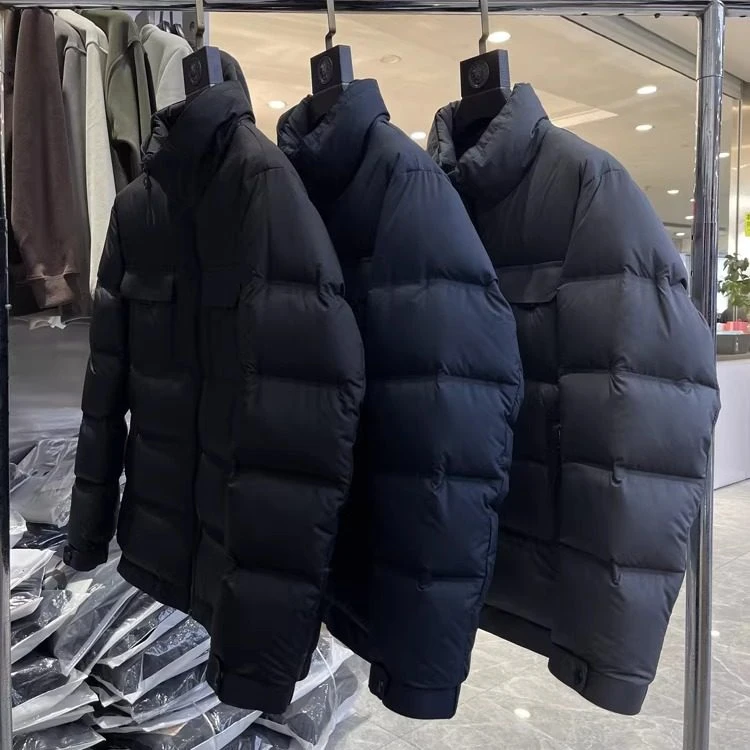 （420）白鸭绒泡芙款简约百搭保暖男冬季立领羽绒服品牌撤柜代工