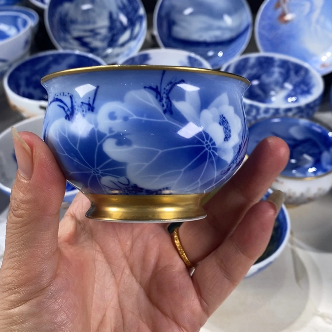 青花荷花主人杯杯