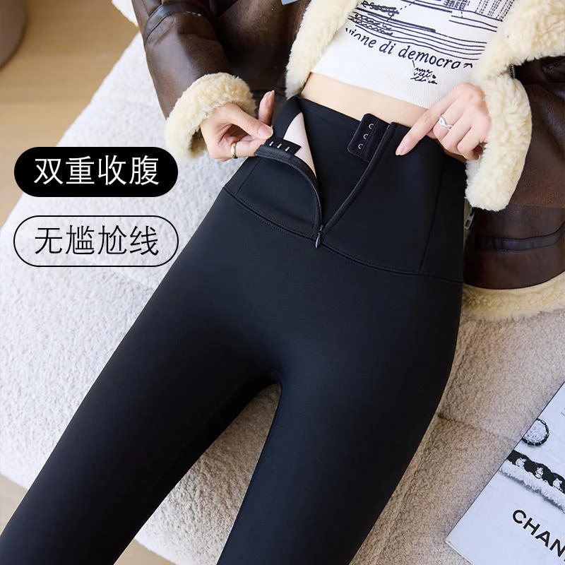 2024新款高腰收腹提臀鲨鱼裤女春秋冬九分打底裤显瘦外穿裤子