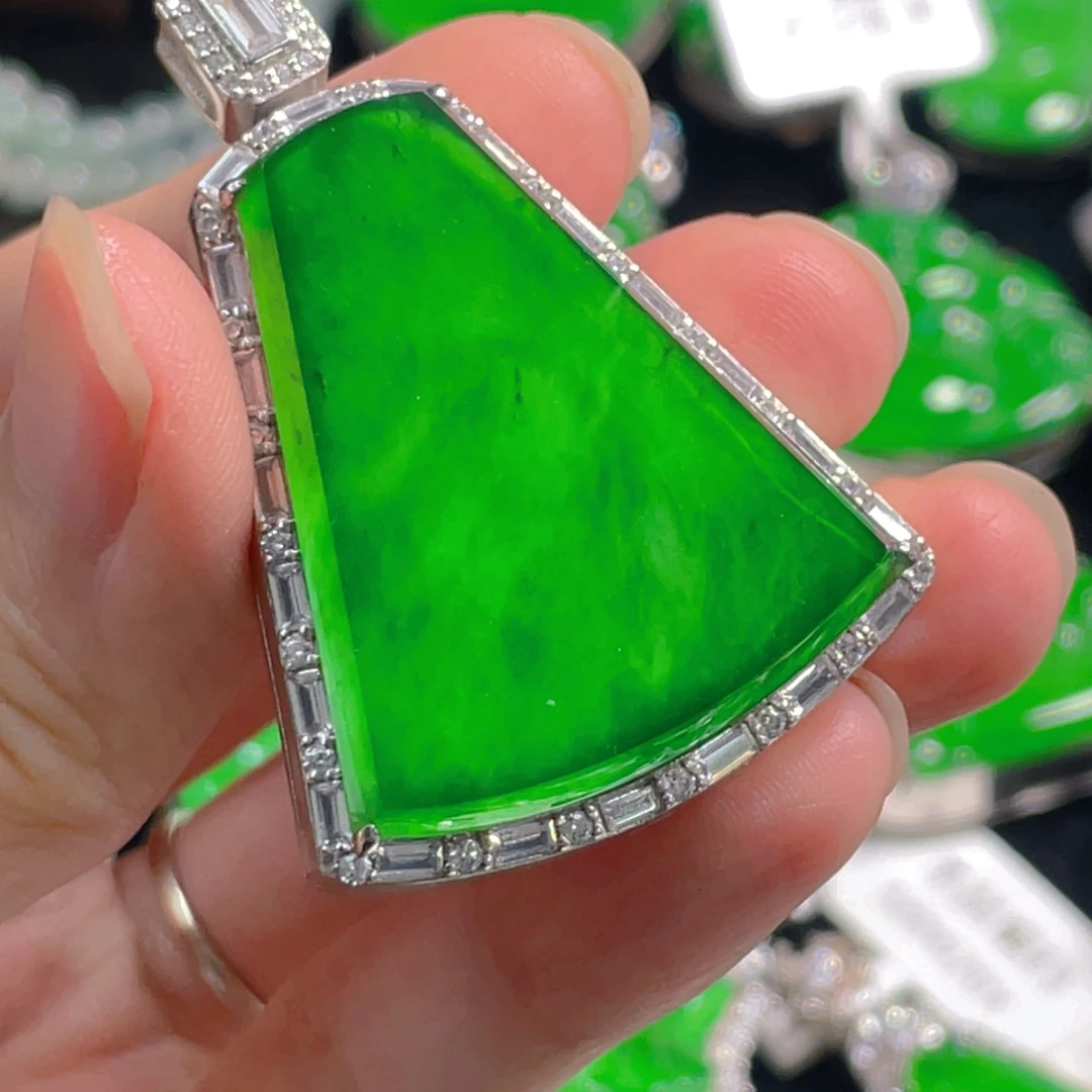 翡翠银S925镶嵌吊坠(不含链)