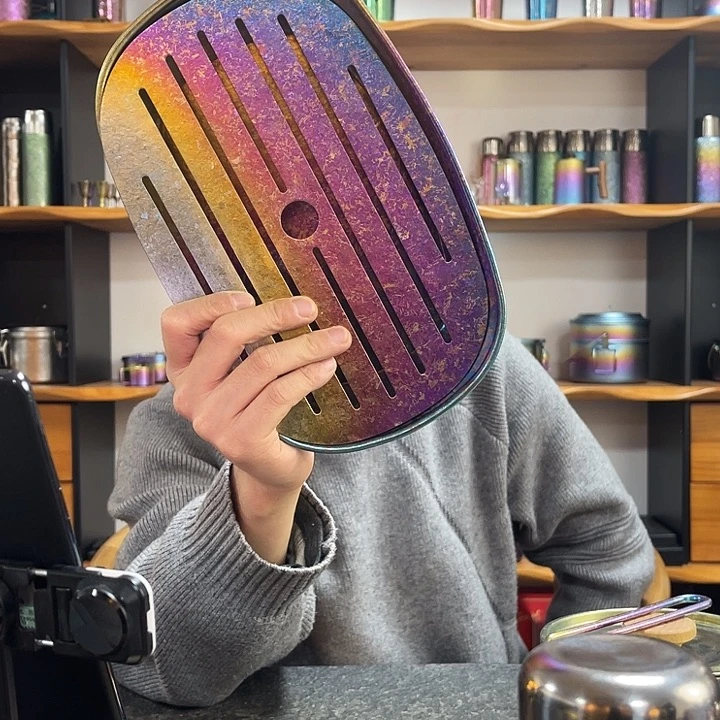 钛合金纯钛椭圆茶盘