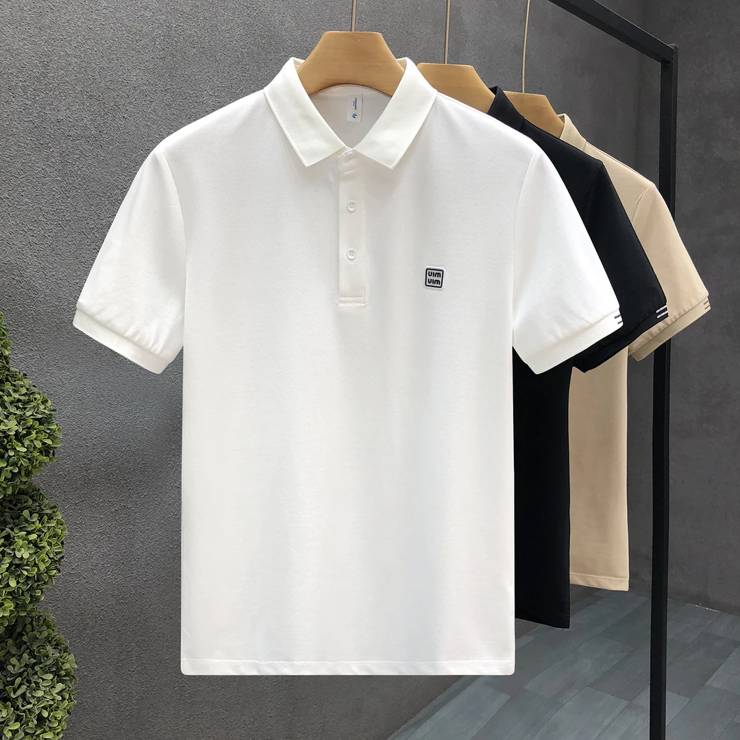 欧货高端简约polo衫男短袖潮流翻领短袖t恤男士中年纯冬季短袖