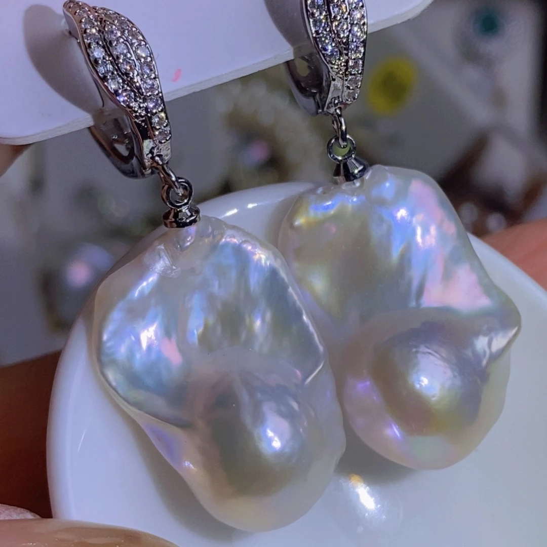 银S925镶嵌天然淡水珍珠淡水珍珠