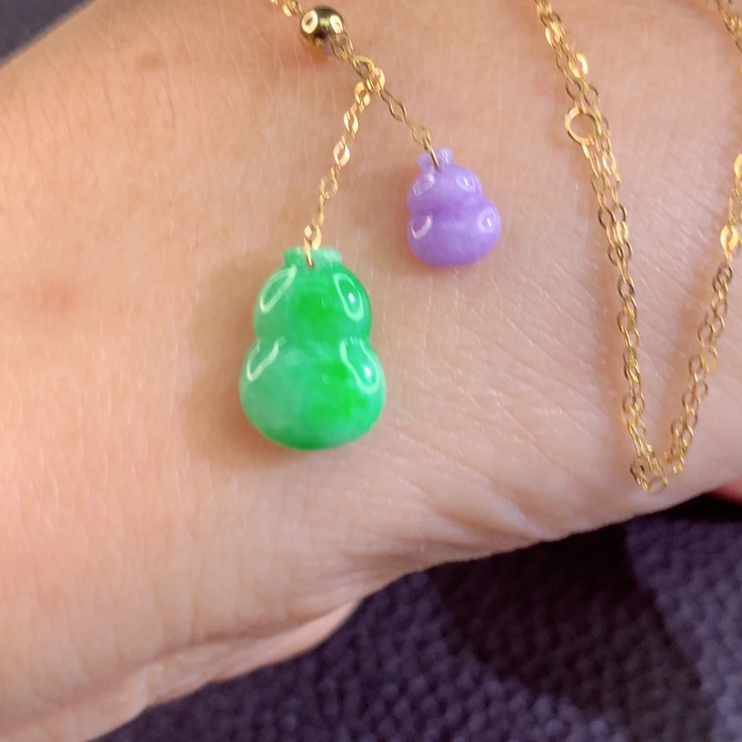 颈饰18K金镶嵌翡翠翡翠