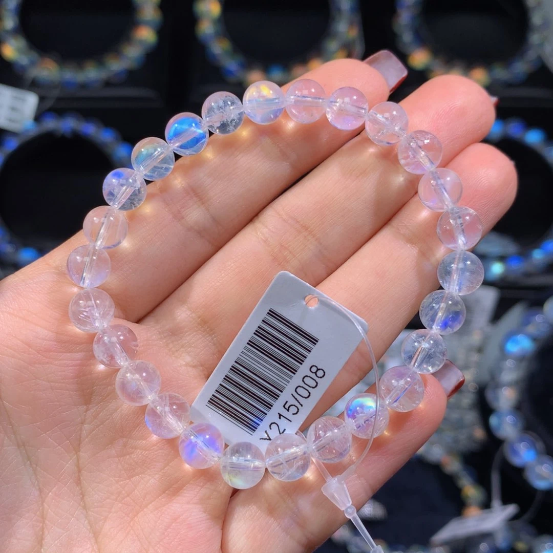 月光石手链未镶嵌Y215/008印度蓝月光手串6.9mm