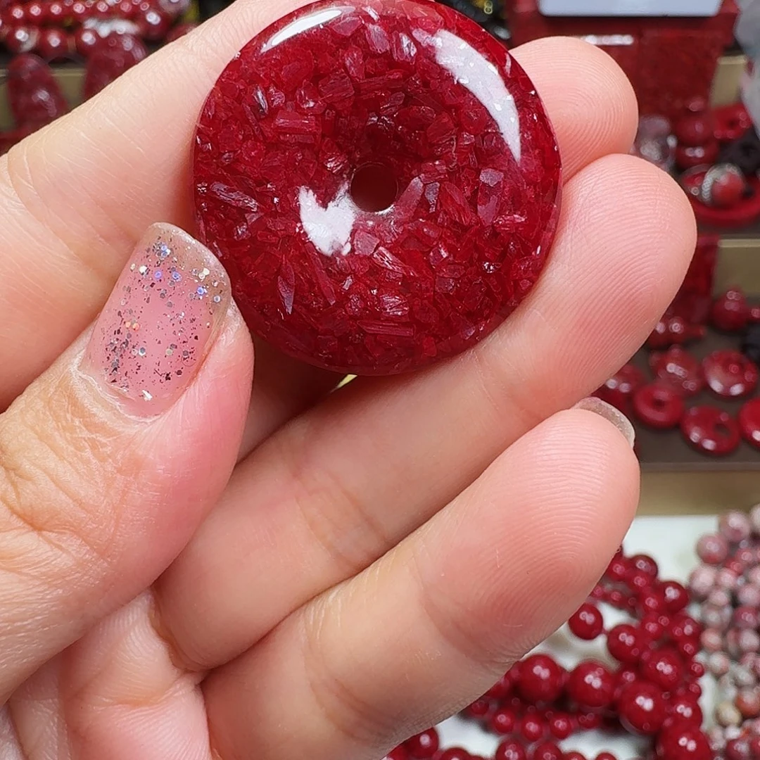 天然辰砂 天然晶体平安扣