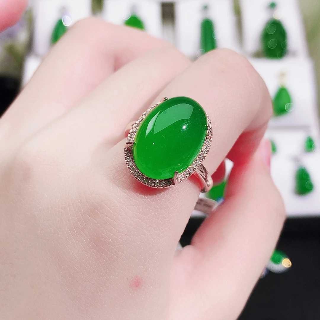 玛瑙/玉髓项链未镶嵌杜*姐纯天然珠宝玉石玫瑰金鸽子蛋戒指99