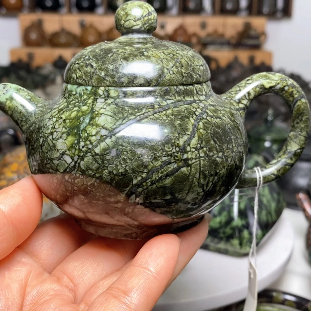 藏玉药王石蛇纹料桃壶190cc