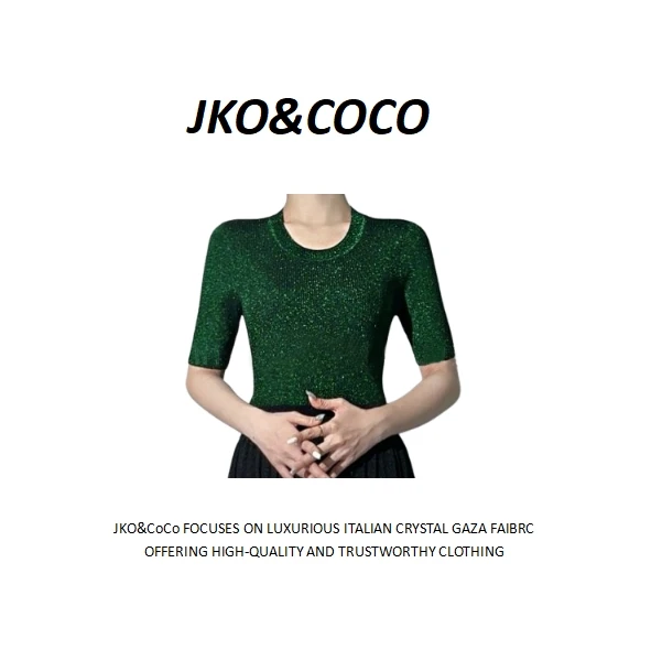 JKO&COCO【浅云】意大利水晶纱夏季薄款时尚百搭 针织衫 上衣短袖