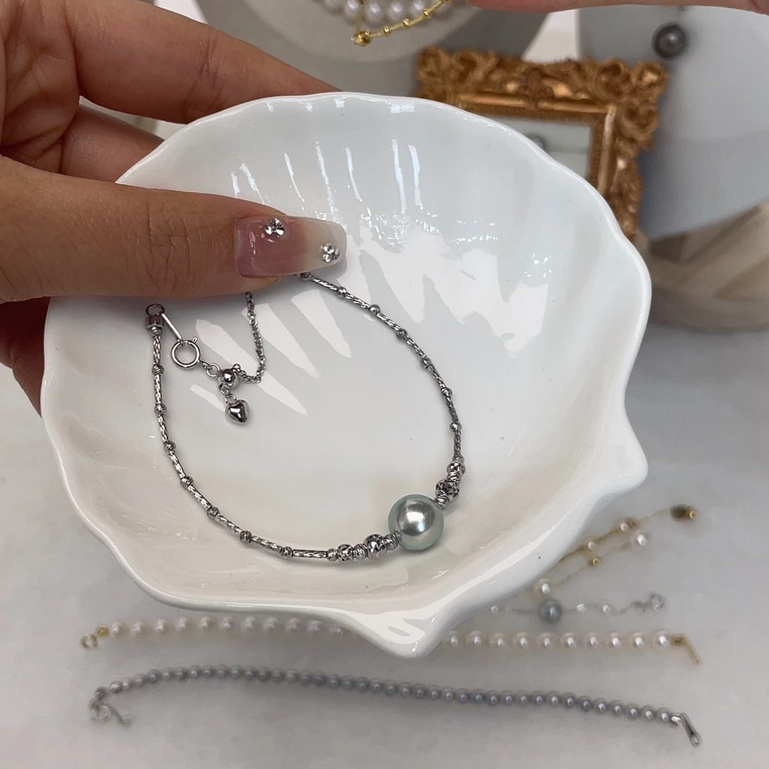 海水珍珠手绳银S925镶嵌