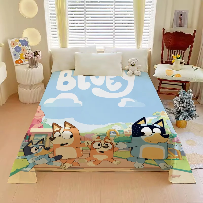 新款卡通布鲁伊床单学生宿舍单人床被单家用双人机洗垫单四季通用