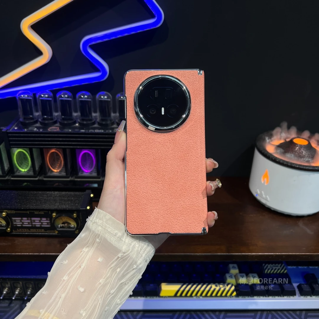 适用于荣耀magicv5手机壳v5折叠屏保护套真皮中轴超薄后壳外全包