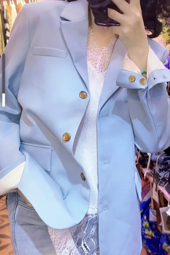 春秋季韩版休闲宽松百搭设计感时尚气质西装外套女款