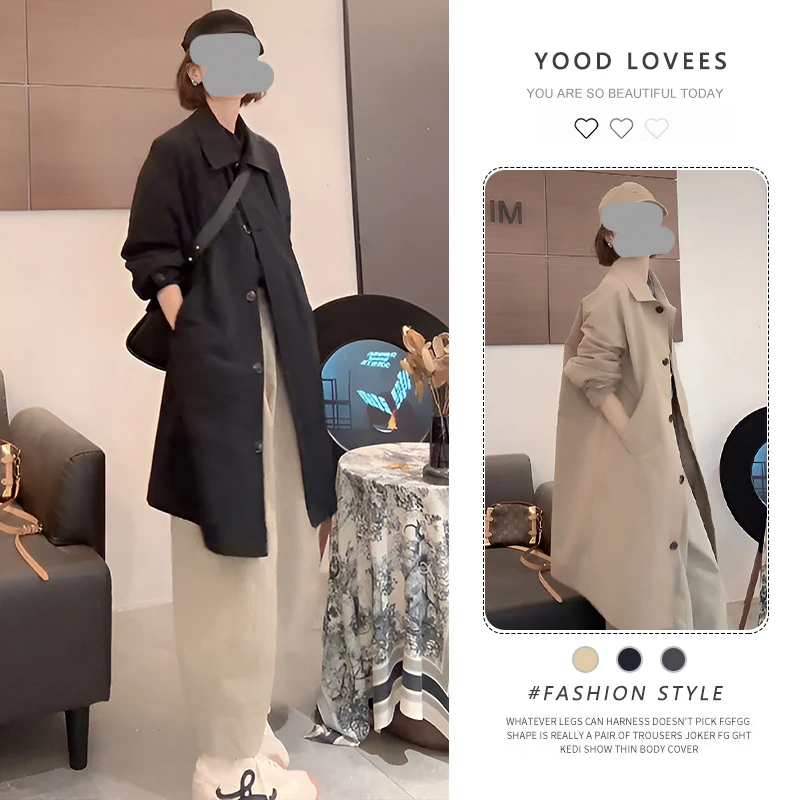 复古日系风衣女春秋2026新款中长款小个子英伦风大衣休闲工装外套