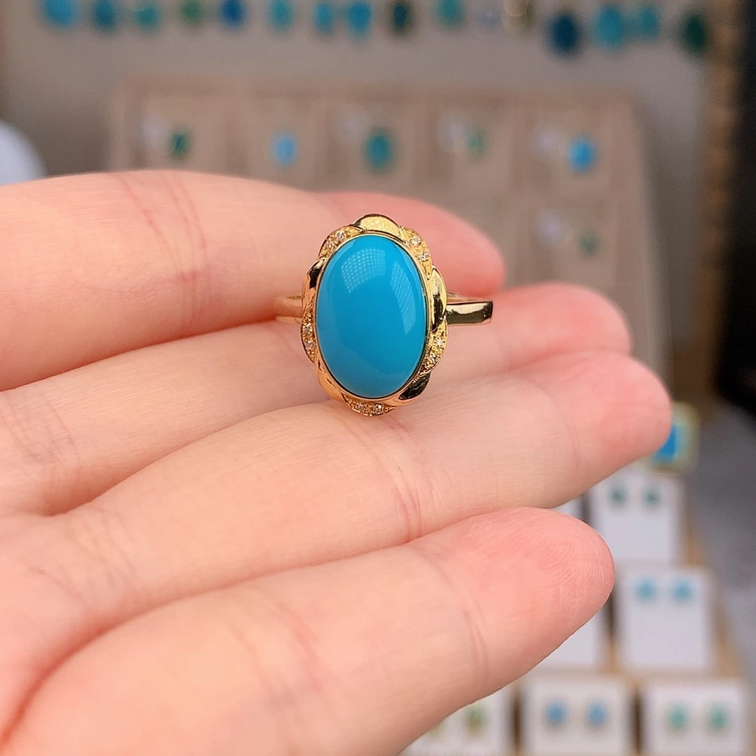 18K金镶嵌绿松石戒指