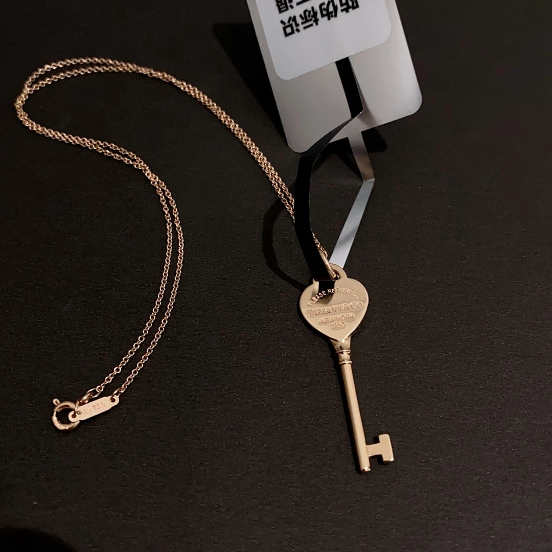 99新 Tiffany & Co./蒂芙尼 爱心钥匙项链玫瑰金16617804