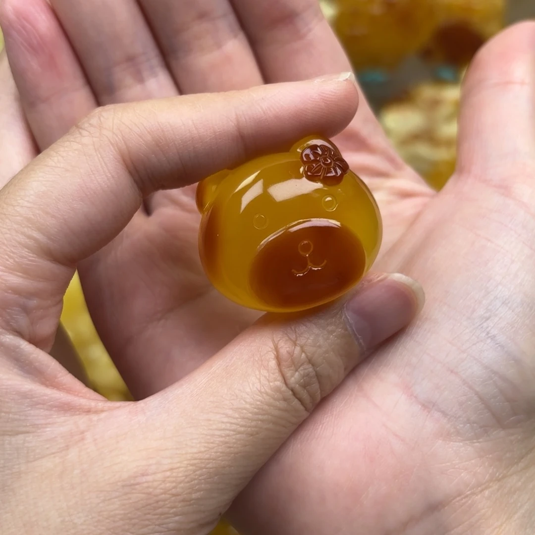 裸石蜜蜡未镶嵌蜜蜡吊坠打孔不退不换