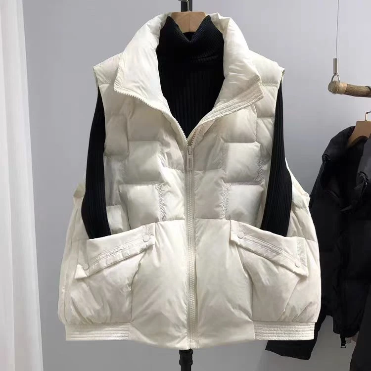 2025春秋新款宽松百搭显瘦梯形羽绒马甲女短款小个子羽绒背心马夹