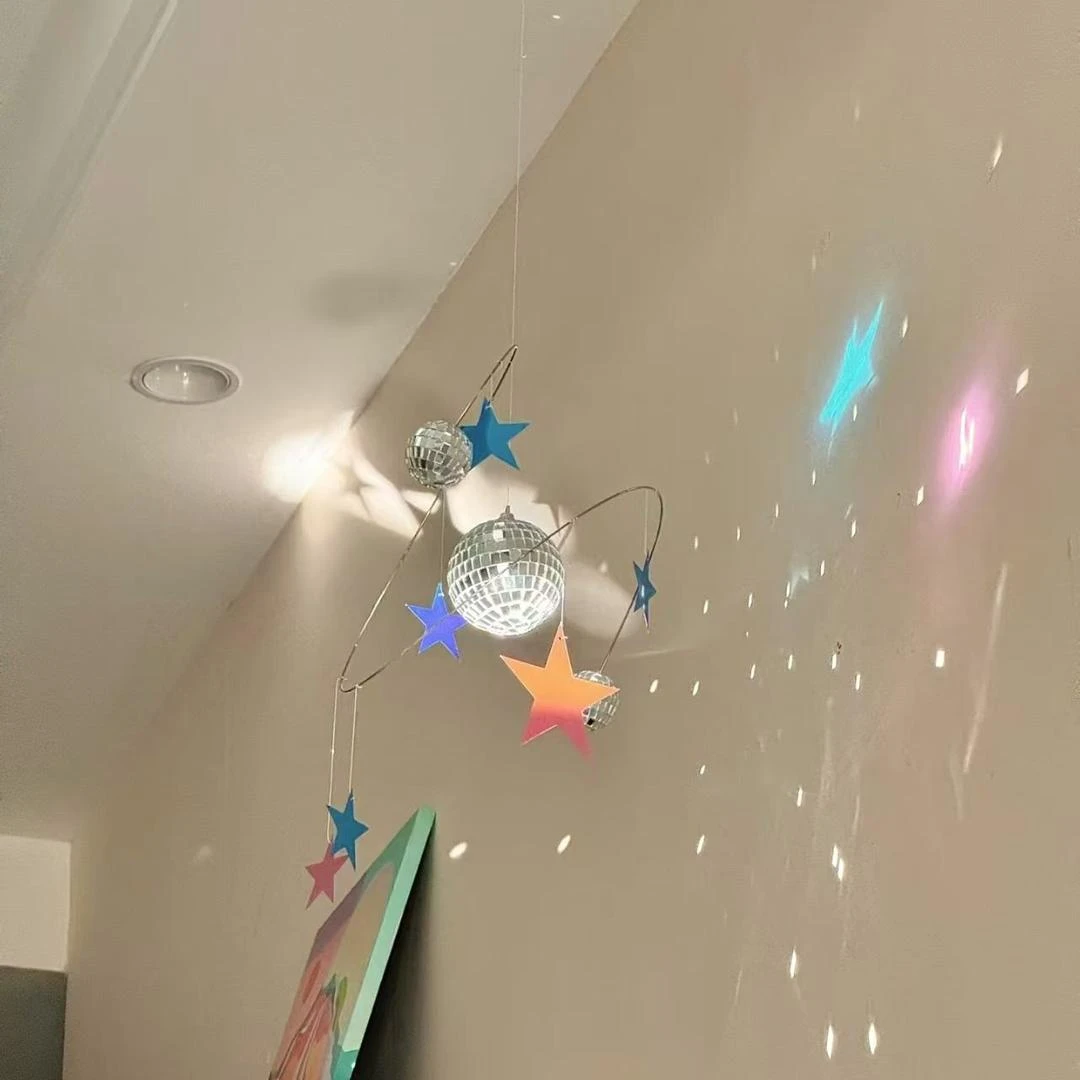 阳光捕手迪斯科星球平衡吊饰星星夜空反光挂饰手工DIY材料包